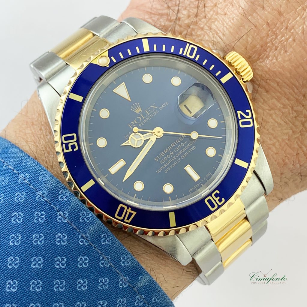 Rolex Submariner ref.16613 Blu Dial Violet anni 90 secondo polso