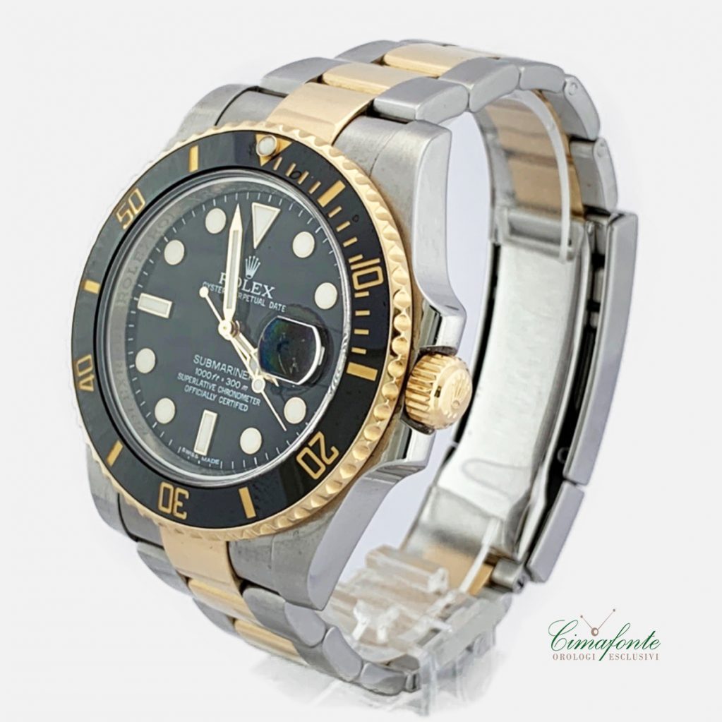 Rolex Submariner Ghiera ceramica acciaio e oro Ref.116613 LN