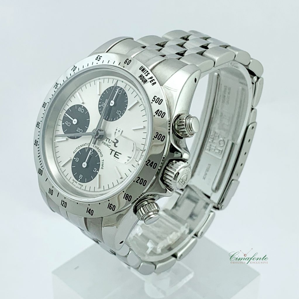 Tudor Prince Cronograph 79280 2002 39mm usato Acciaio dial Argento