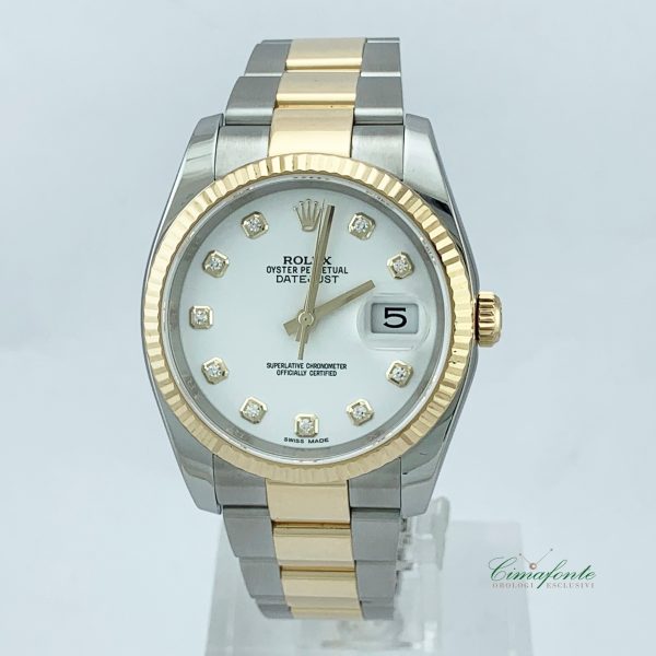 Rolex Datejust 116233 2016 36mm Usato Acciaio\oro Dial Bianco brilli