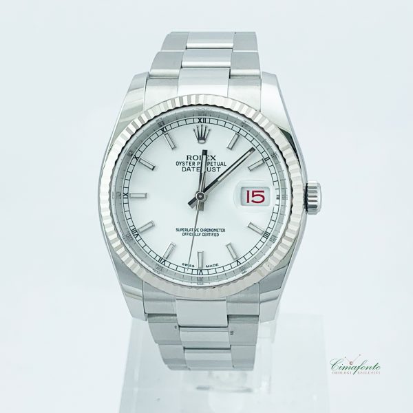Rolex Datejust 116234 36mm Oyster Dial Bianco Secondo Polso